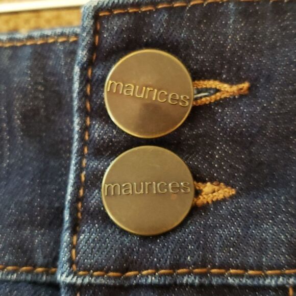 EUC Maurices Dark Blue Distressed Denim Skirt Sz 3/4 - Picture 5 of 8